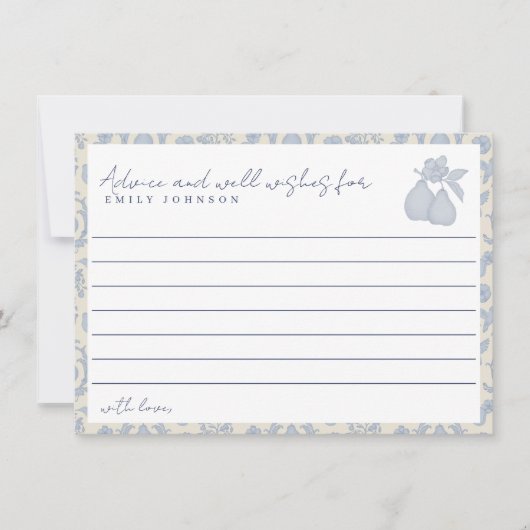 Dusty Blue Perfect Pear Vrijgezellenfeest Advies K Kaart (Voorkant)