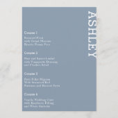 Dusty Blue Personalized Guest Name Wedding Menu (Voorkant)