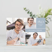 Dusty Blue PhD-graad 3 Fotogradatie Partij Kaart (Staand voorkant)