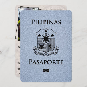 Dusty Blue Philippines Passport Bewaar de datum Save The Date