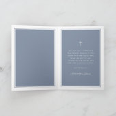 Dusty Blue Photo Boy First Communion Bedankkaart (Binnen)