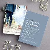 Dusty Blue Photo Wedding Reception Invitation Aankondiging