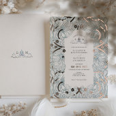 Dusty Blue Pimpernel  Pattern Morris Folie Uitnodiging