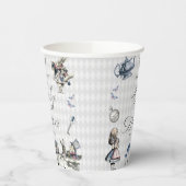 Dusty Blue & Pink Alice in Wonderland Baby shower Papieren Bekers (Links)