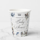 Dusty Blue & Pink Alice in Wonderland Baby shower Papieren Bekers (Voorkant)
