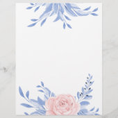Dusty Blue Pink Floral Rustic Wedding Ceremony (Achterkant)