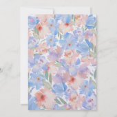Dusty Blue Pink Waterverf Floral Wedding Inv Kaart (Achterkant)