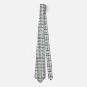 Dusty Blue Plaid Pattern Necktie Tie Stropdas (Voorkant)