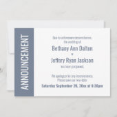 Dusty Blue Postponed Mariage Faire-part (Devant)