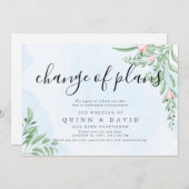 Dusty Blue Postponed Wedding Announding Kaarten (Voorkant / Achterkant)