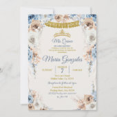 Dusty Blue Princess Mis Quince Invitation Annivers (Devant)