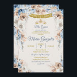 Dusty Blue Princess Mis Quince Invitation Annivers<br><div class="desc">Dusty Blue Princess Mis Quince Invitation Anniversaire</div>