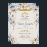 Dusty Blue Princess Mis Quince Invitation Annivers<br><div class="desc">Dusty Blue Princess Mis Quince Invitation Anniversaire</div>