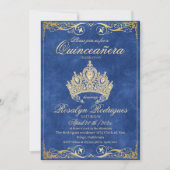 Dusty Blue Princess Quinceañera Invitation (Devant)