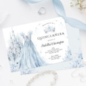 Dusty Blue Princess Winter Quinceanera Invitation