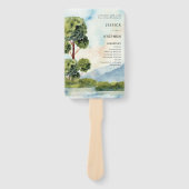 Dusty Blue Program Lake Evergreen Waterverf Handwaaier (Voorkant)