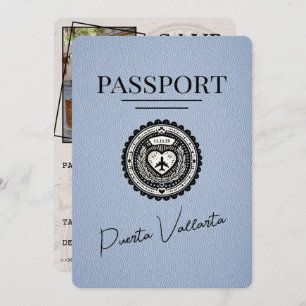 Dusty Blue Puerta Vallarta Passport Bewaar de datu Save The Date