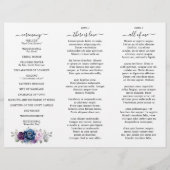 Dusty Blue Purple Lilac Blooms Programme de mariag (Dos)
