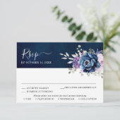 Dusty Blue Purple Navy Lilac Blooms Mariage RSVP C (Debout devant)