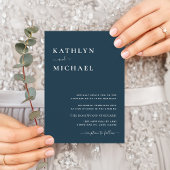 Dusty Blue QR Code All in One Modern Chic Wedding Kaart