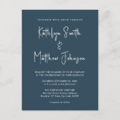 Dusty Blue QR Code All in One Modern Chic Wedding Uitnodiging Briefkaart (Voorkant)