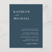 Dusty Blue QR Code All in One Modern Chic Wedding Uitnodiging Briefkaart (Voorkant)