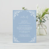 Dusty Blue QR Code Détails du Mariage Carte de boî (Debout devant)