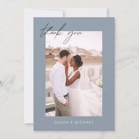 Dusty Blue QR Code Mariage Merci photo (Devant)