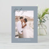 Dusty Blue QR Code Mariage Merci photo (Debout devant)