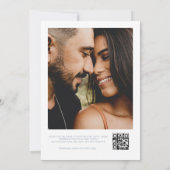Dusty Blue QR Code Photo B&W Faire-part de mariage (Dos)