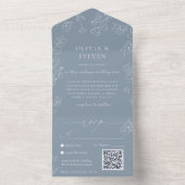 Dusty Blue QR Code Tout en une invitation (À l'intérieur)