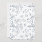 Dusty Blue Regency Crest Monogram Bruiloft Kaart (Achterkant)