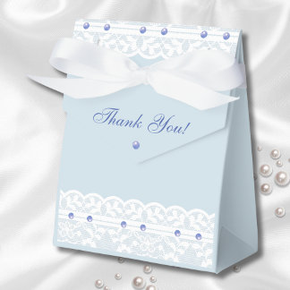 Dusty Blue Regency  Lace Vrijgezellenfeest Bedankdoosjes