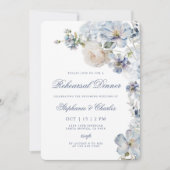 Dusty Blue Rehearsal Dinner Invitation Kaart (Voorkant)
