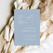 Dusty Blue Rehearsal Dinner Invitation Kaart