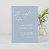 Dusty Blue Rehearsal Dinner Invitation Kaart (Staand voorkant)