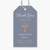Dusty Blue Religious Cross Boy First Community Cadeaulabel