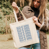 Dusty Blue Retro Boho - persoonlijke, gepersonalis Tote Bag