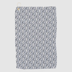 Dusty Blue Retro Lightning Bolt Golfhanddoek