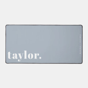 Dusty Blue Retro Typografie Gepersonaliseerd Bureaumat