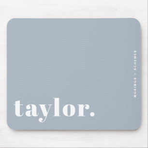 Dusty Blue Retro Typografie Gepersonaliseerd Muismat