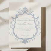 Dusty Blue Rococo Wedding Invitation