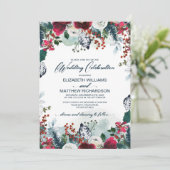 Dusty Blue | Rode bruidebruidebruidebruidebruidebr Kaart (Staand voorkant)