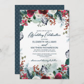 Dusty Blue | Rode bruidebruidebruidebruidebruidebr Kaart (Voorkant / Achterkant)