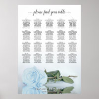 Dusty Blue Roos 20 tafel-weddenschapenkaart