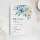 Dusty Blue Roos Bloemen Details Behuizing Kaart