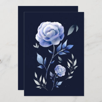 dusty blue roos flower bruiloft kaart