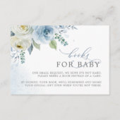 Dusty Blue Roos Flowers Books Request Kaart (Voorkant)