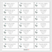 Dusty Blue Roos Guest Name Adresetiketten Sticker (Vel)