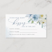 Dusty Blue Rose Combien de baisers Douche Carte de (Devant)